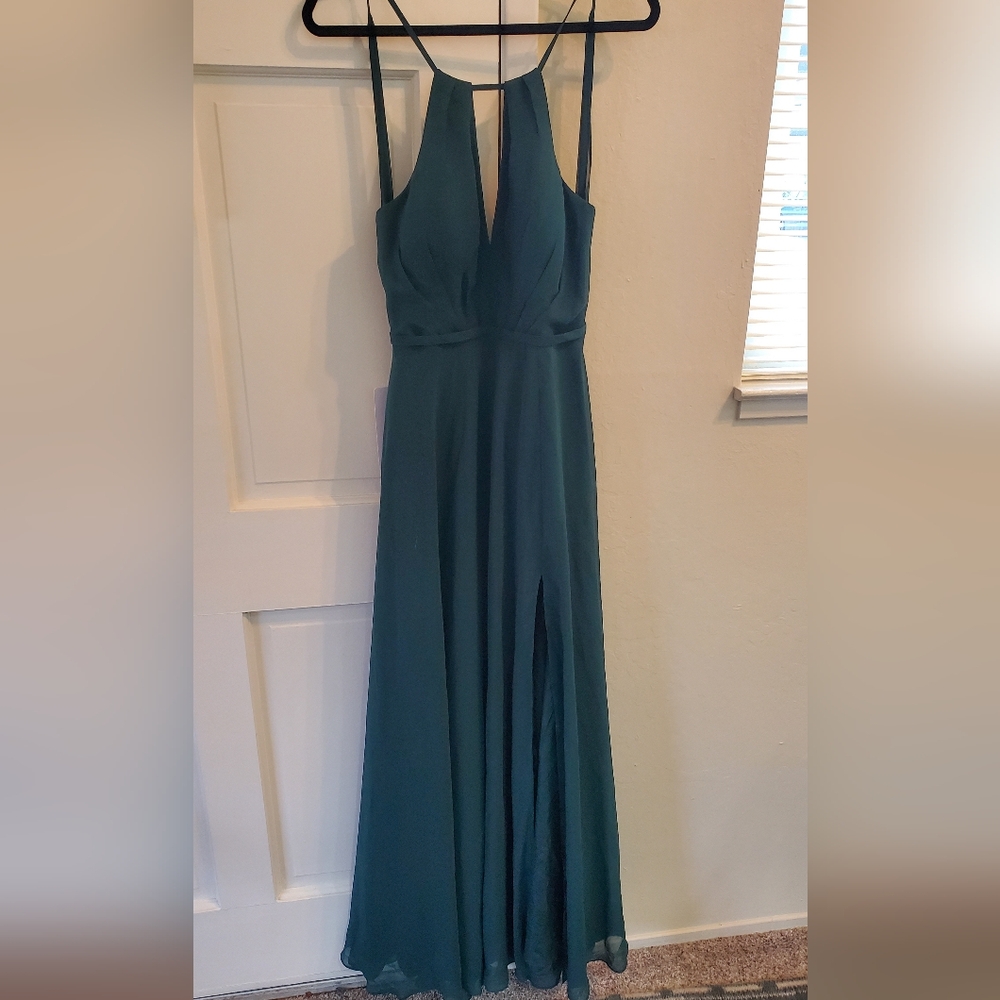 Azazie Teal Maxi Dress